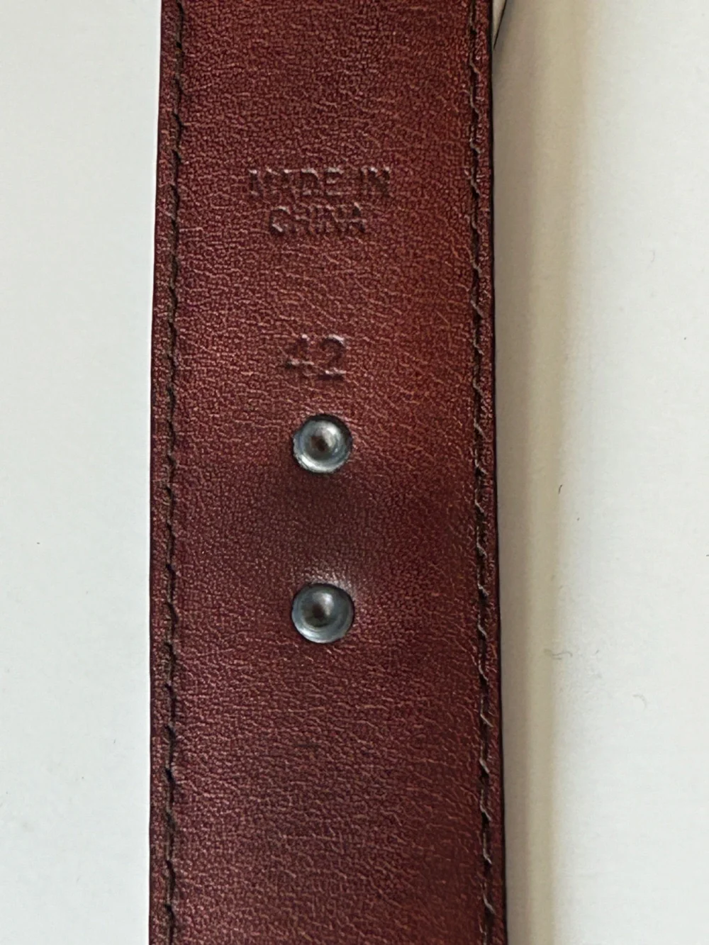 Polo Ralph Lauren Brown Leather Belt Metal Logo Plaque Men Style 2113620 Size 42